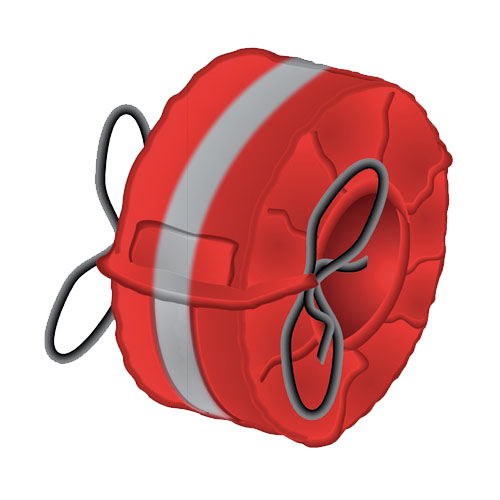 Spritzschutzband aus PVC f&uuml;r geflanschte Armaturen DIN/ANSI/BS*, Farbe Rot gemischt