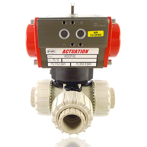 PP 3/2-Wege-Kugelhahn, pneumatische Ausf&uuml;hrung