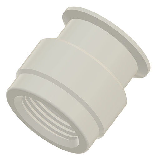 PP-natur ISO Clamp mit IBC- Anschlu&szlig; S 60 x 6 mm