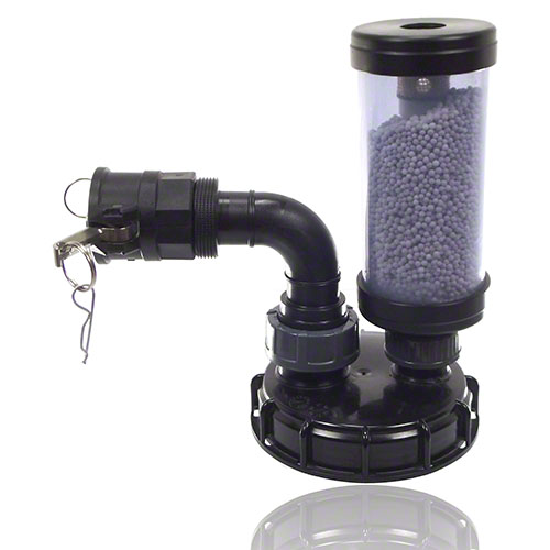 IBC-Schraubkappe DN 150 mit Bef&uuml;llanschluss Kamlock und S&auml;uredunstabscheider